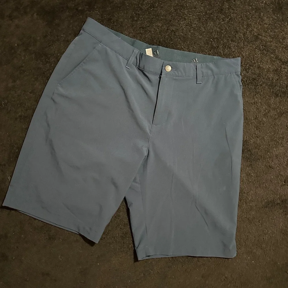 Adidas Shorts Mens Size 34 Primegreen Golf‎ Flat Front Blue Performance Stretch